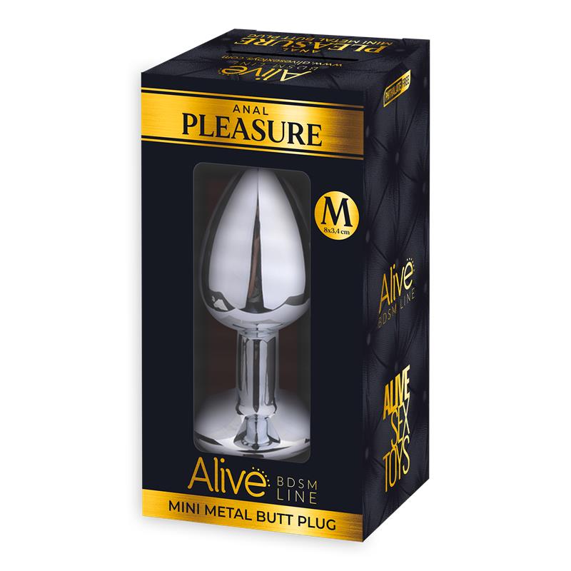 Alive - Anal Pleasure Mini Plug Metal Negro Talla M