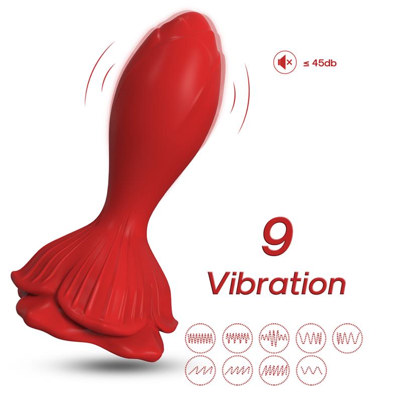 Plug Anal Con Vibración Base De Rosa