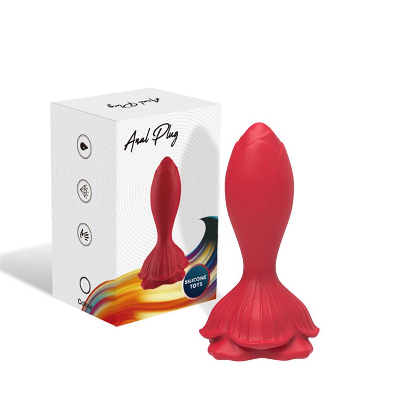 Plug Anal Con Vibración Base De Rosa