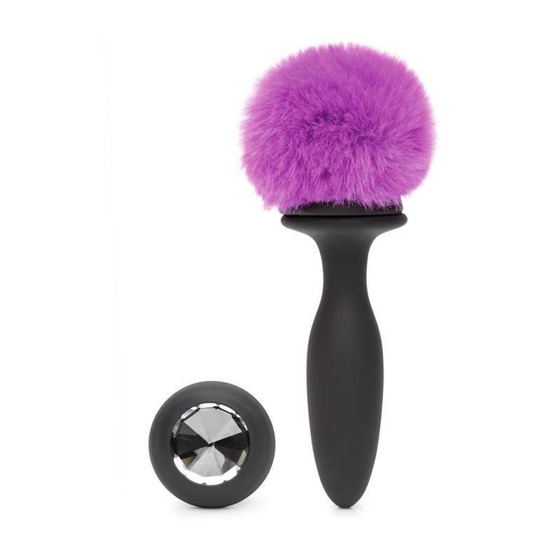 Plug Anal Con Vibración Y Control Remoto Doble Base Púrpura Grande