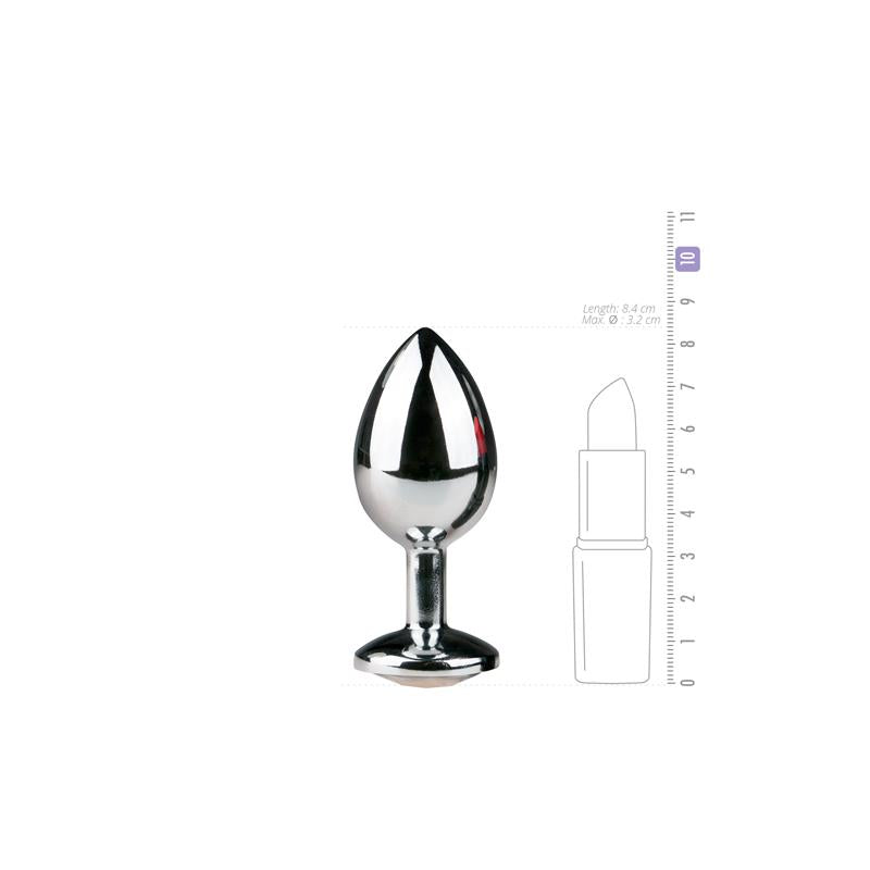 Plug Con Cristal Transparente No.2 Plateado