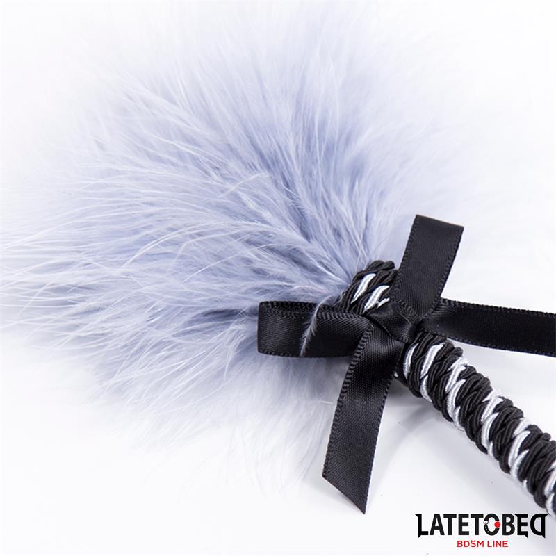 Plumero Con Lazo Gris Y Negro 25cm