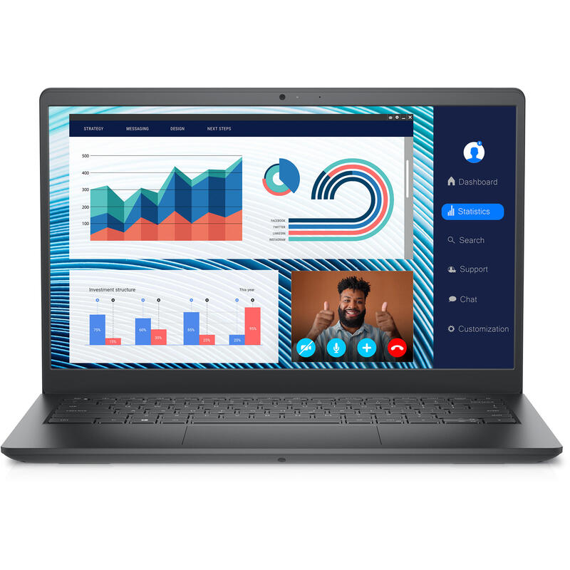 Portátil Reacondicionado Dell Vostro 3400 I5-1135g7 8gb Ram 256gb Ssd 14.0"Fhd W11pro Instalado Teclado Español Sin Audio 1 Año De Garantia