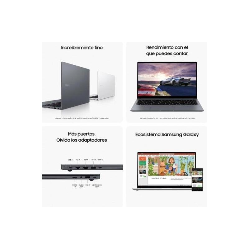 Portatil Samsung Galaxy Book4 Gray 15.6" I7-1355u 16gb 512gb W11 Home