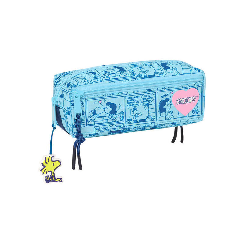Portatodo Triple Peq. C/Goma Elast. 20cm Snoopy "Love"