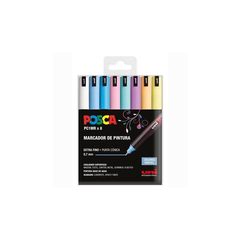Posca Estuche Basic Marcador Pc-1mr/8c Colores Surtido Pastel -8u-