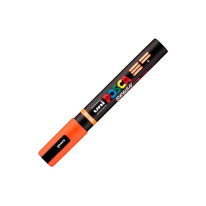 Posca Marcador Pc-5br Brush Punta M Semiflexible Naranja