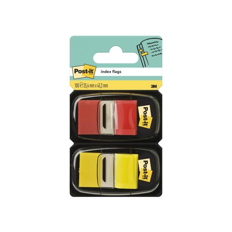 Post-It Index Pack De 2 Dispensadores Con 100 Marcadores De Indice Reposicionables - Forma Rectangular - Colores