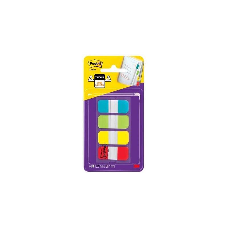 Post-It Index Rigido Rojo Amarillo Azul Dispensador 4 Colores X 10 Marcadores