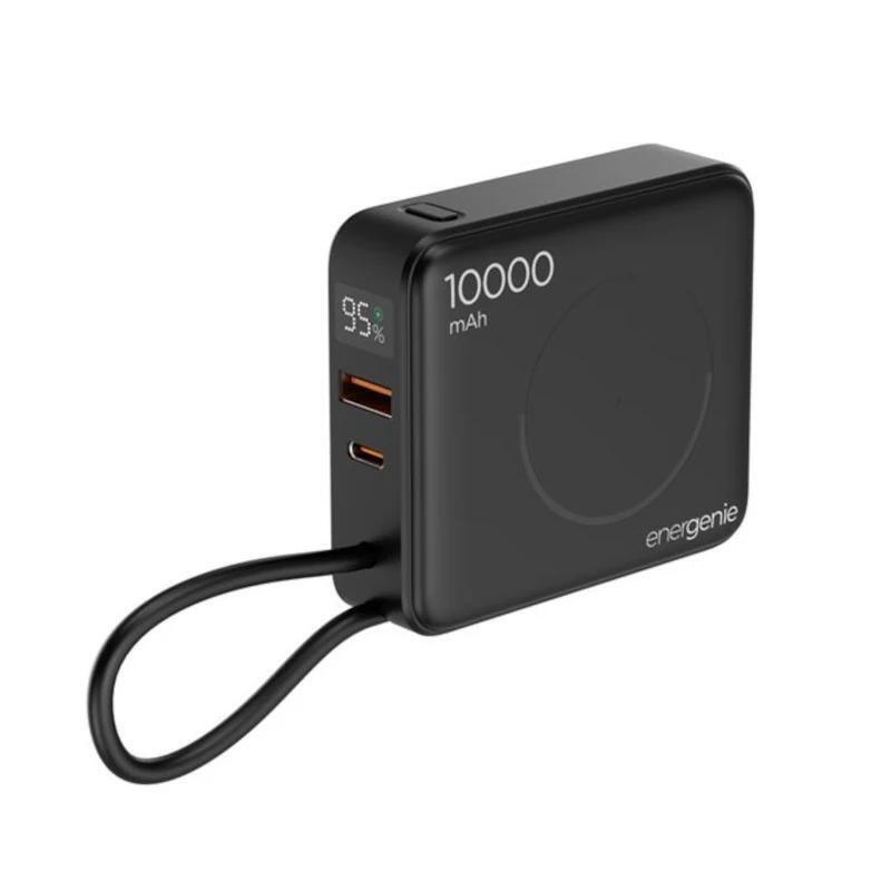 Power Bank Gembird 20 W Fast Charging With Wireless Charger 10000 Mah Black