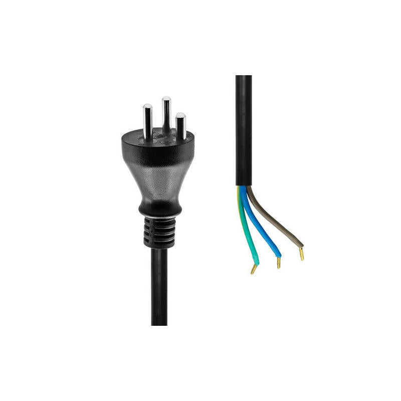 Power Cord Denmark To Open End 3m Black