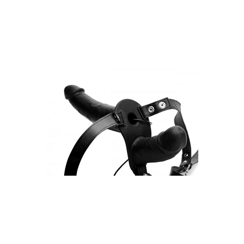 Vibradopr Doble Con Arnés Power Pegger Negro