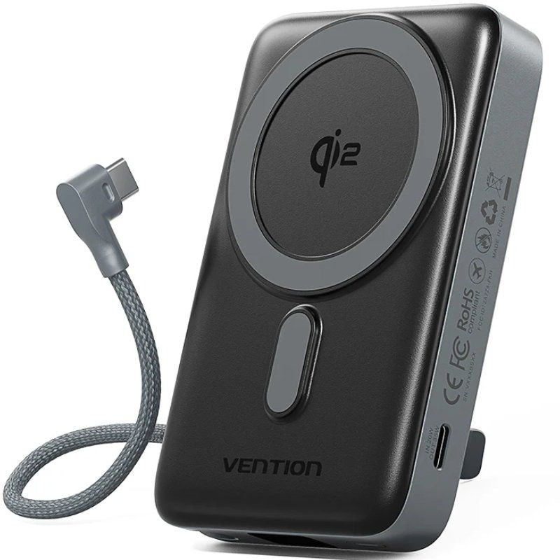 Powerbank 10000mah Vention Fkhh0 35w Wireless Gris Incluye Cable Usb Tipo-C
