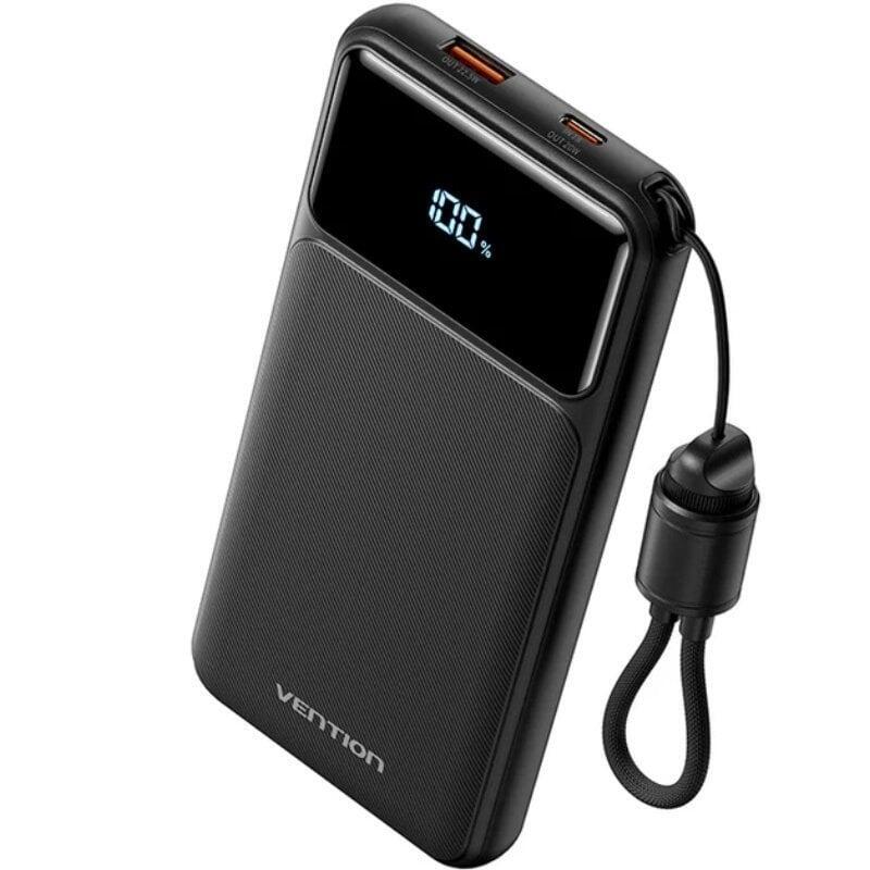 Powerbank 10000mah Vention Xgyb0-39-Ty 22.5w Negro Incluye Cable Usb Tipo-C