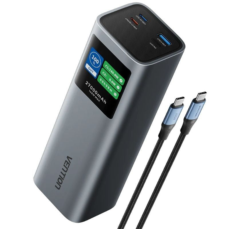 Powerbank 27000mah Vention Fkeh0 140w Gris