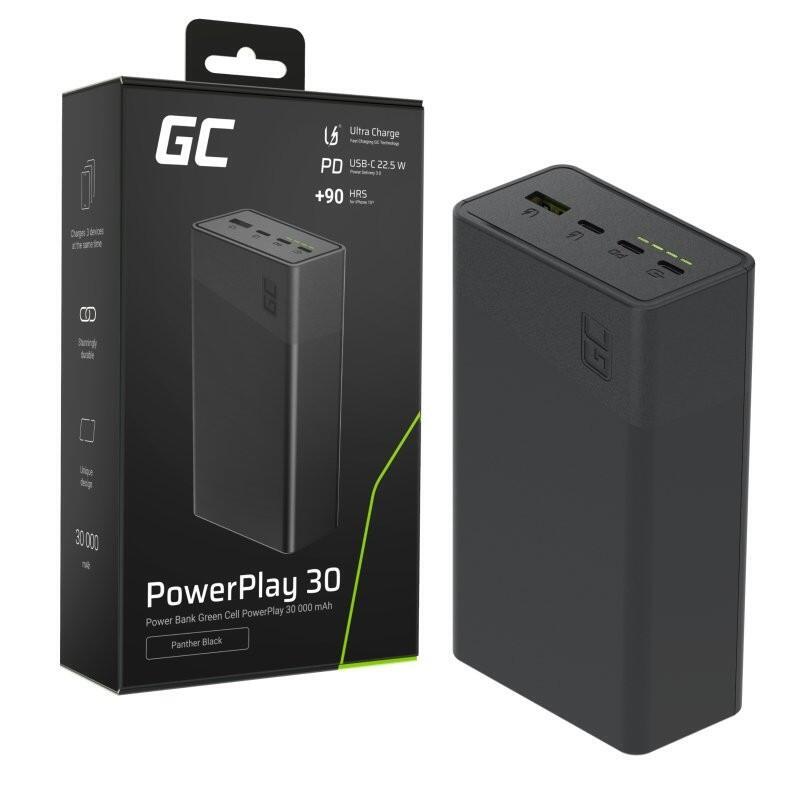 Powerbank 30 000mah, 22.5w, 4 Puertos, Negro
