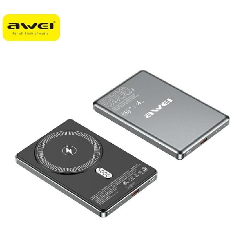 Powerbank Pa-30 Magsafe 5000mah Indukcyjny Szary