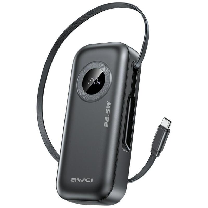 Powerbank Pa-9 22.5w 10000mah Con Cable Usb-C Integrado Negro