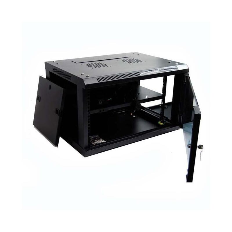 Powergreen Armario Rack 6u 60x45 Con Termostato 2 Ventiladores 1 Bandeja