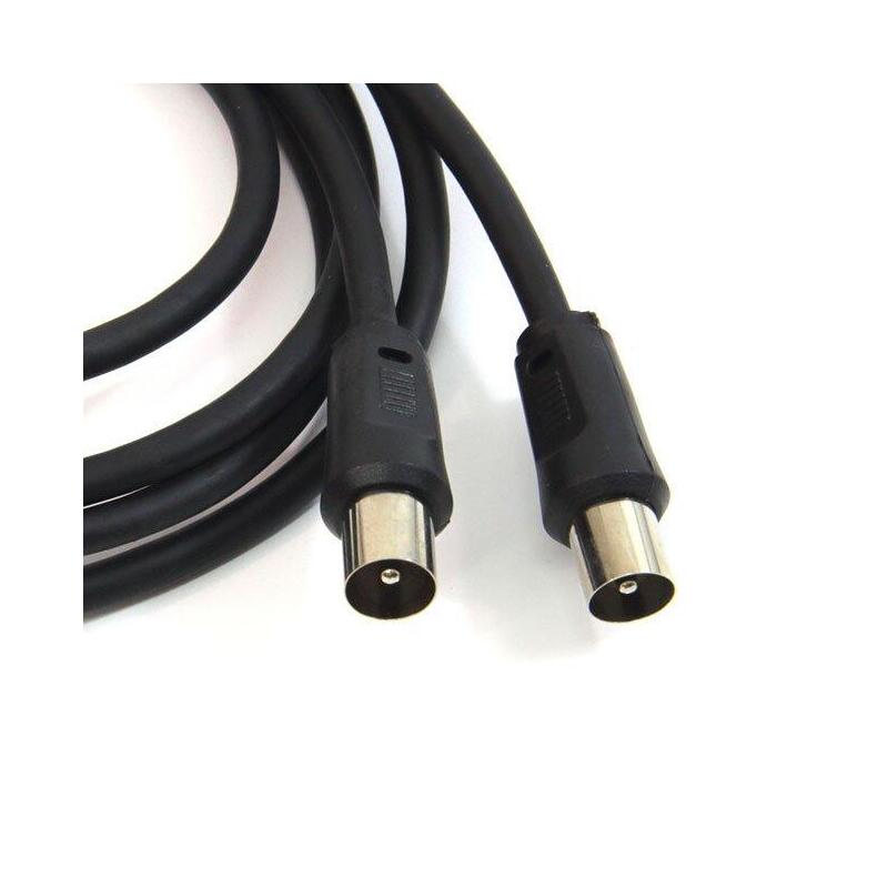 Powergreen Cable Antena Tv 75 Ohm. M/M 1.8 Metros 1.8 M Negro