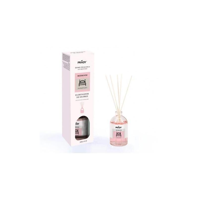 Prady Ambientador Mikado Neutralizador De Olores Para Dormitorio - Frasco De Cristal 100 Ml Y Varitas Difusoras