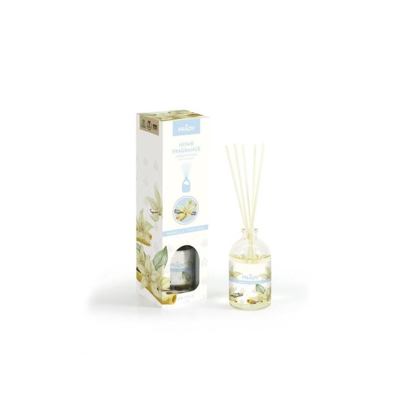 Prady Ambientador Mikado Vainilla Toscana - Frasco De Cristal 100 Ml Y Varitas Difusoras