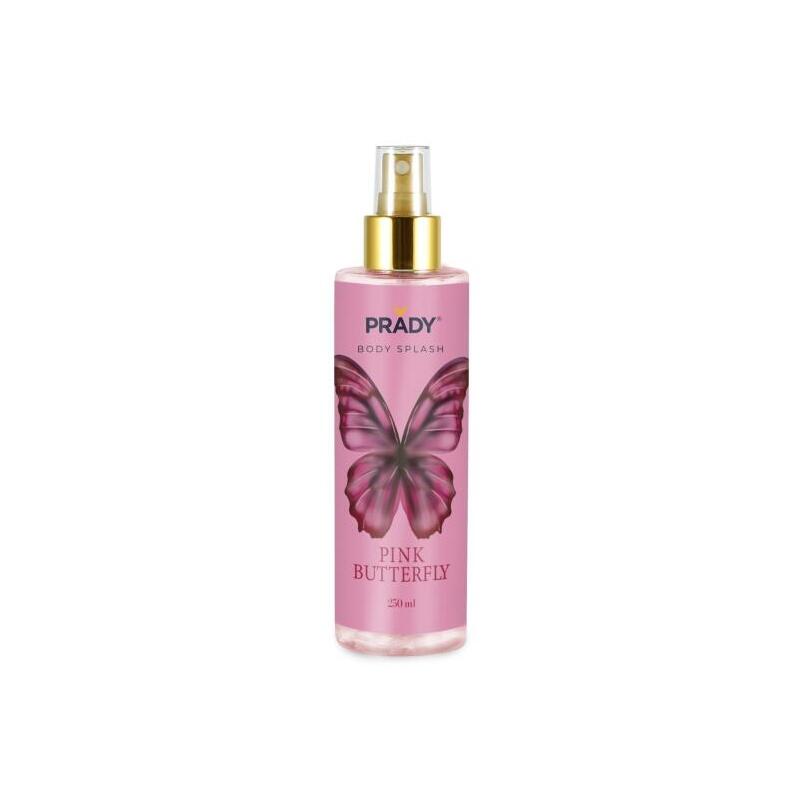 Prady Body Splash Pink Butterfly - Frasco De 250 Ml - Spray Pulverizador