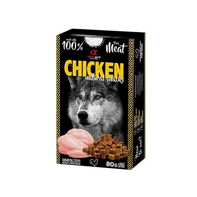 Premio Para Perros Alpha Spirit Pollo Natural Snacks 80g