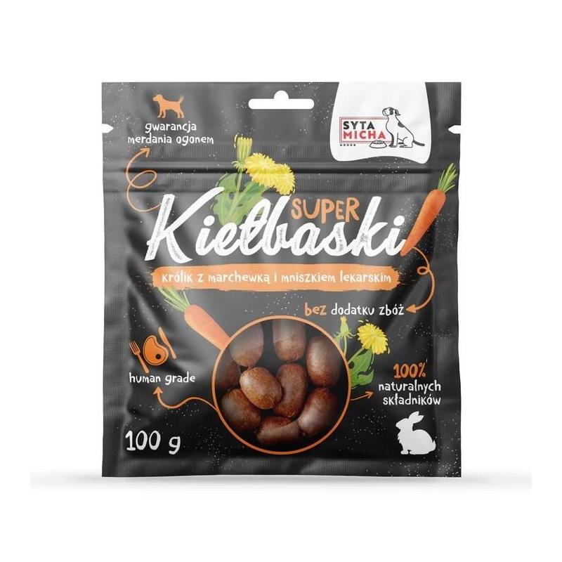 Premio Para Perros Syta Micha Great Sausages With Rabbit, Carrot And Dandelion 100g