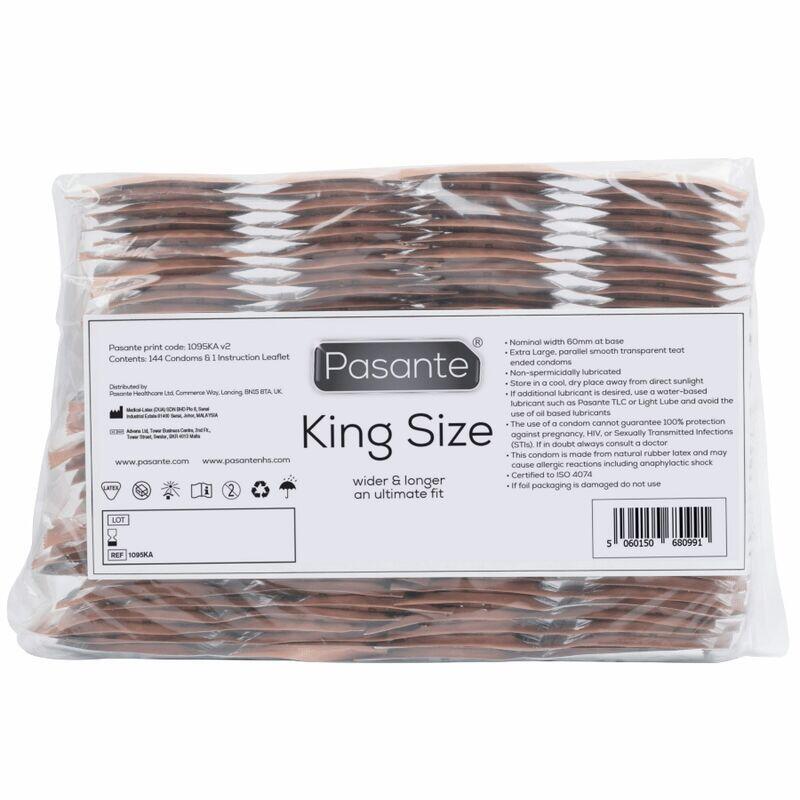 Preservativos King Más Largos Y Anchos Bolsa Pasante 144 Unidades