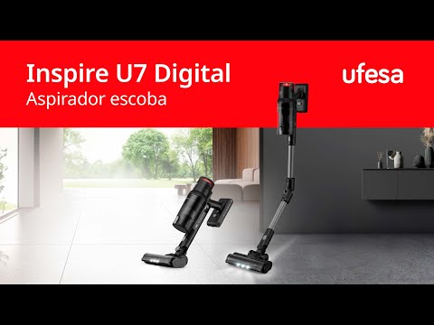 EAN 8422160058912 - Ufesa Inspire U7 Digital Aspiradora escoba 2 en 1 Batería Secar Sin bolsa 0,6 L 500 W Negro, Gris 2 Ah