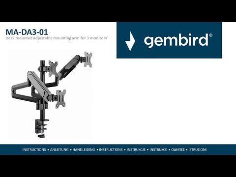 EAN 8716309127646 - Gembird MA-DA3-01 soporte para monitor 68,6 cm (27") Escritorio Negro