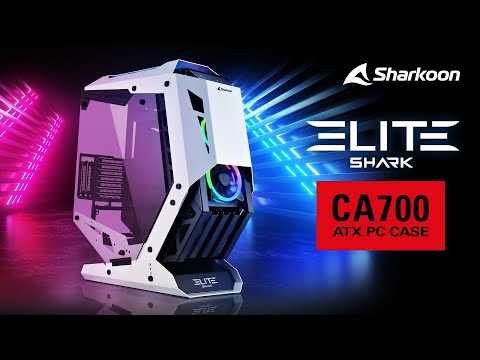 EAN 4044951032112 - Sharkoon ELITE SHARK CA700 Torre Negro, Blanco