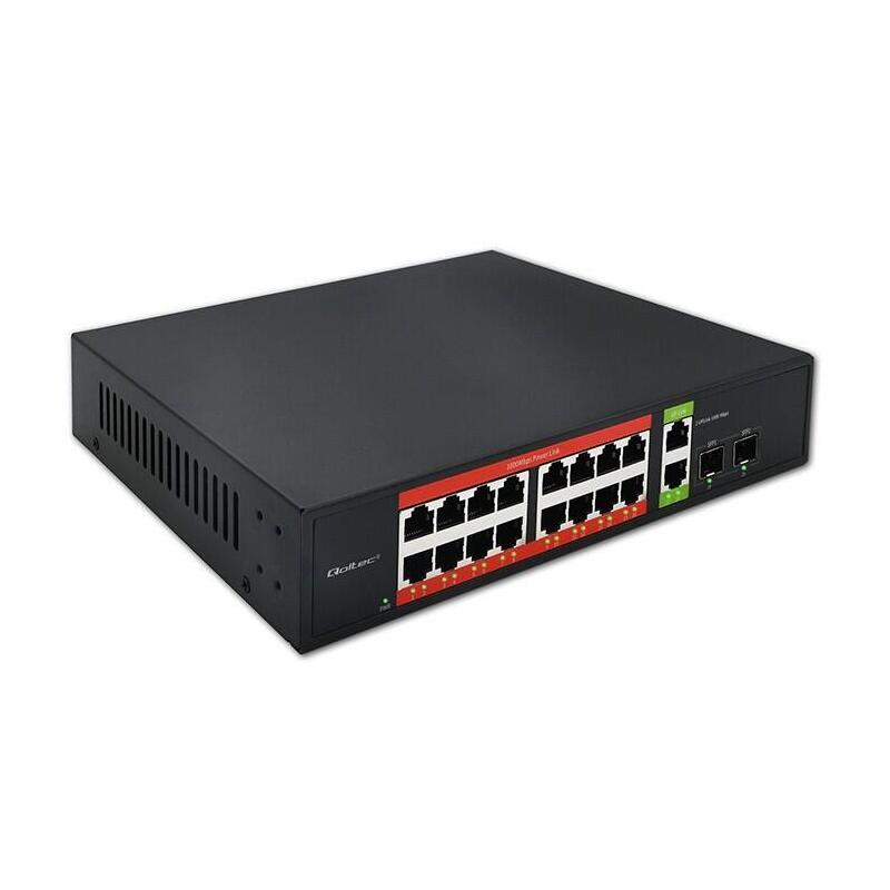 Przelacznik Sieciowy Switch Gigabit Ethernet Poe 16x Rj45 2x Rj45 Uplink 2x Sfp 1000 Mb/S