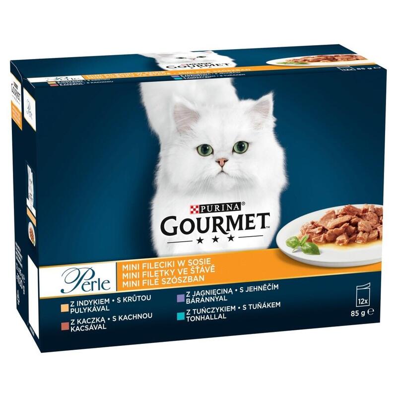 Purina Comida Húmeda Para Gatos Gourmet Perle Duck, Turkey, Lamb, Tuna 12x85 G