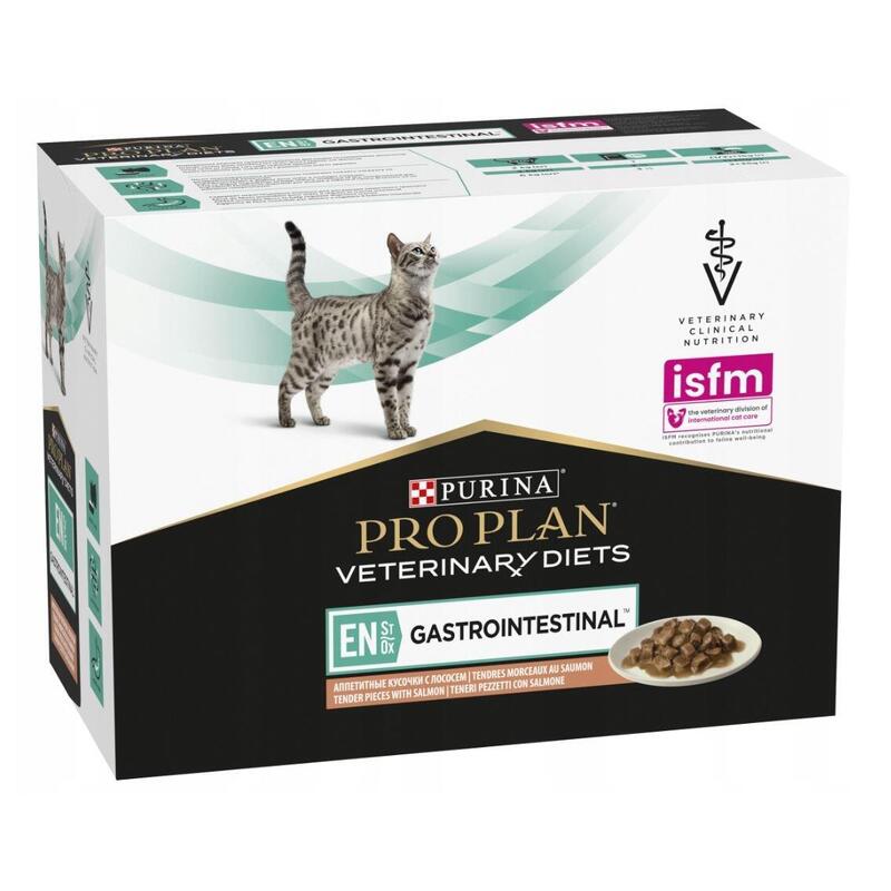 Purina Pro Plan Veterinary Diets Es St/Ox Gastrointestinal Salmón - Comida Húmeda Para Gatos - 10x85 G