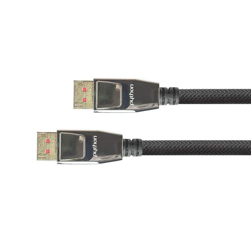 Python Displayport 1.4 Cable Trenzado Negro 5m