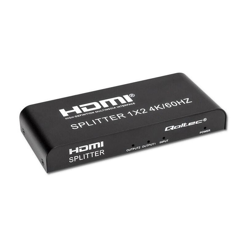 Qoltec 51797 Divisor Hdmi Activo 2 X Hdmi 4k X 2k 6gb/S 60hz