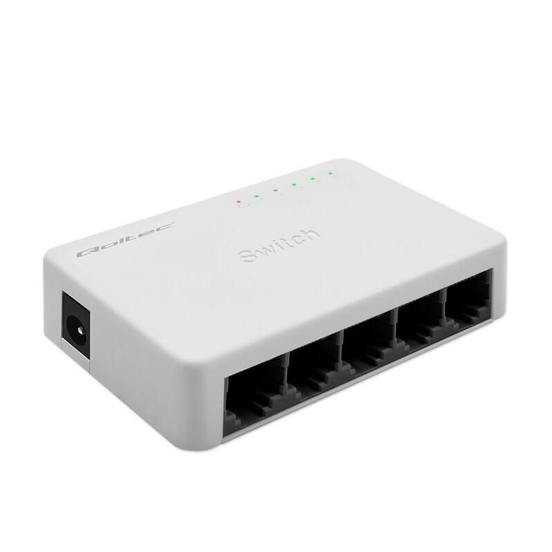 Qoltec 52245 Network Switch 5 X Rj45 Port 100mbps Fast Ethernet Lan