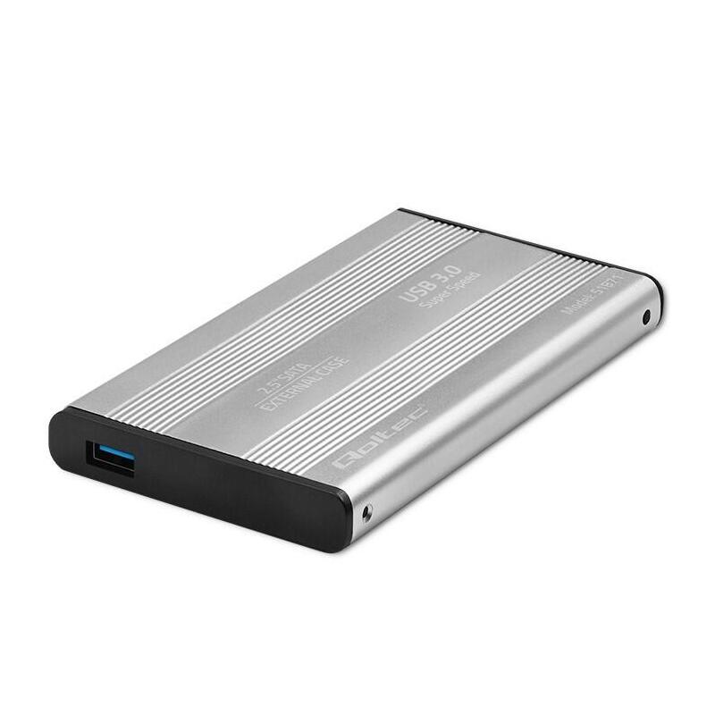Qoltec Aluminiowa Obudowa Kieszen Do Dysków Hdd Ssd 2.5" Sata3 Usb 3.0 Srebrny