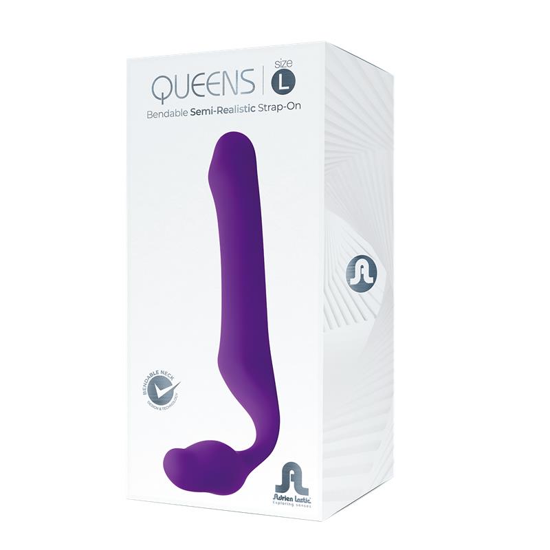 Queens L Dildo Strap-On Sin Tirantes Silicona Púrpura Oscuro