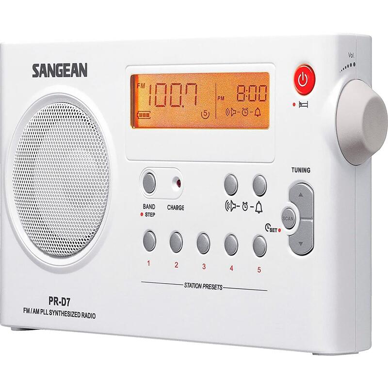 Radio Despertador Sangean Pr-D7 Blanco Portátil