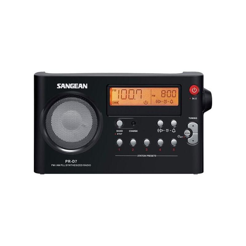 Radio Despertador Sangean Pr-D7 Negro Portátil