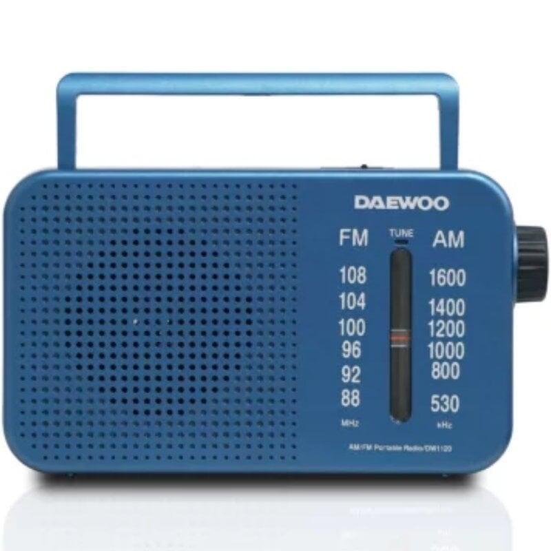 Radio Portátil Daewoo Dw1120 Con Cable A Pilas Azul