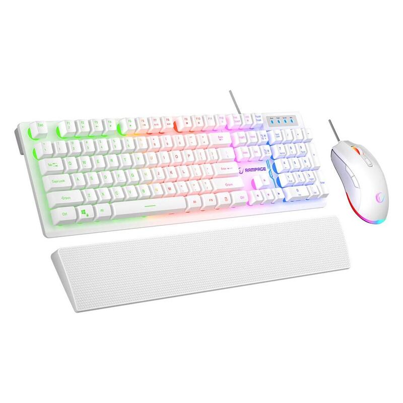 Rampage Fortuna Set De Gaming Con Teclado Alfombrilla Y Ratón Blanco