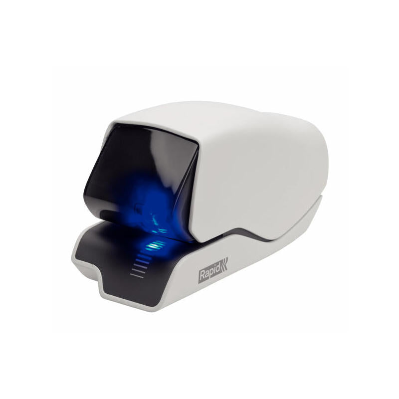 Rapid Grapadora Electrica Supreme 5025e - 25 Hojas - Carga De Cartucho - Diseño Excepcional - Blanco Grapa - Tecnologia De Grapado Plano - Cartucho Incluido - Enchufe Europeo Estandar