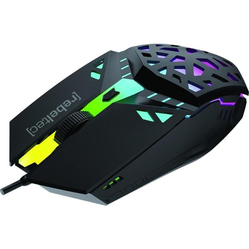 Ratón Con Cable Rebeltec Shark Diseño Ergonómico, Sensor Óptico
