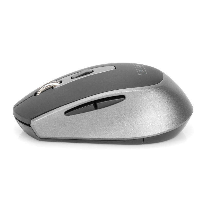 Raton Digitus Wireless Optical Mouse, 6 Botones 1600dpi Negro/Gris
