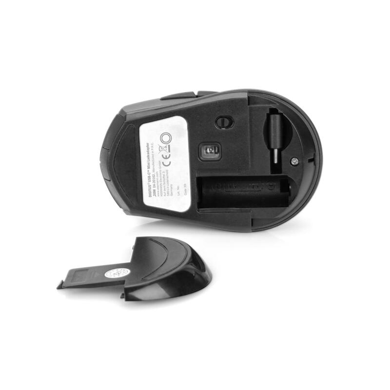 Raton Digitus Wireless Optical Mouse, 6 Botones 1600dpi Negro/Gris