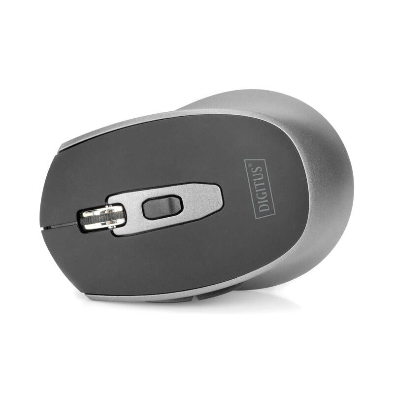 Raton Digitus Wireless Optical Mouse, 6 Botones 1600dpi Negro/Gris